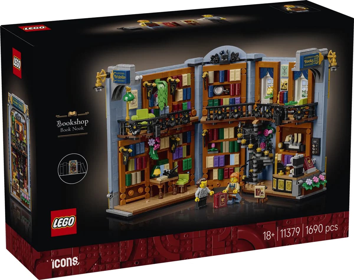 레고 아이콘스 11379 「Bookshop: Book Nook」 — 10월 1일 발매, 1,690피스·149.99달러/119.99파운드/129.99유로